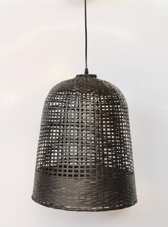 BLACK RATTAN HANGING LIGHT  47X40CM